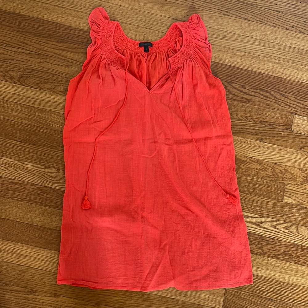 J crew orange cotton voile kaftan for pool or beach